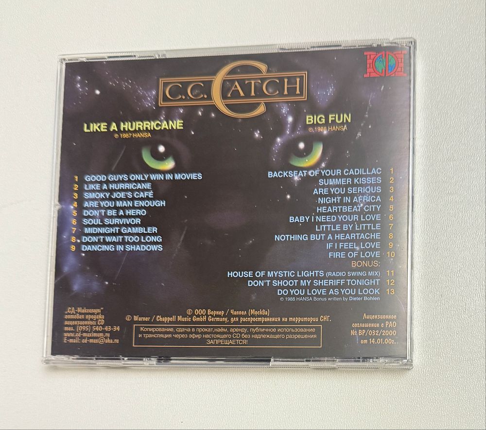 C.C. Catch Like A Hurricane / Big Fun 2 in 1 cd