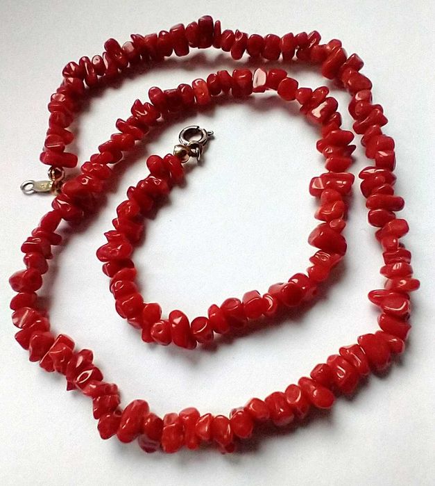 Naszyjnik Srebro Koral - Koral Naturalny Czerwony