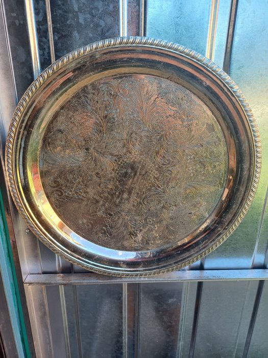 Taca chromowana PRL-u staroć zabytek antyk