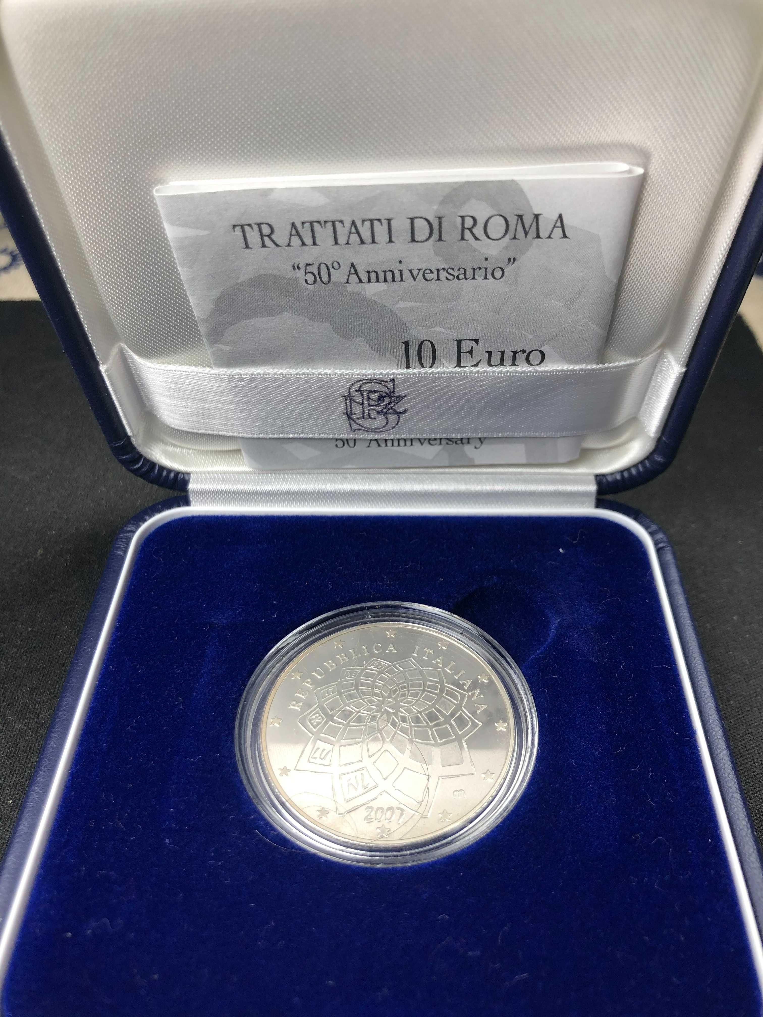 Itália 2007 - Estojo Prata Proof 10€ -50º Aniversário- Tratado de Roma