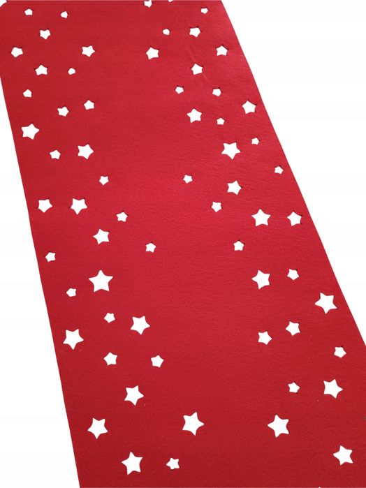 Bieżnik filcowy świąteczny czerwony 120x30 cm Boże Narodzenie na stół
