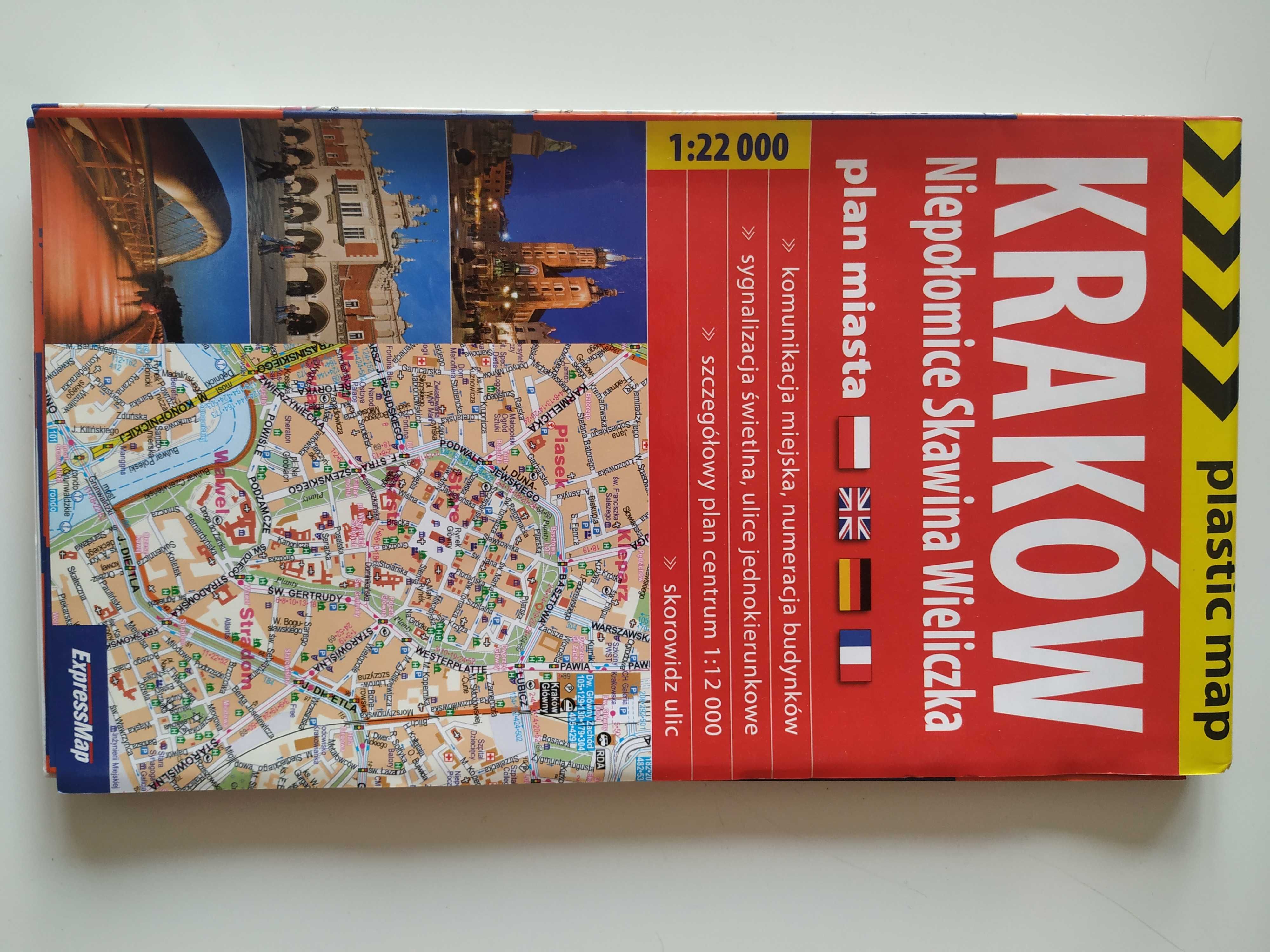 Kraków, plan miasta laminowany