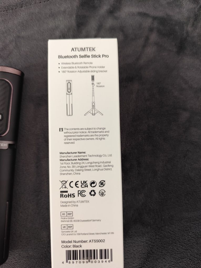 ATUMTEK statyw i kijek do selfie Bluetooth, możliwość rozszerzenia, 3