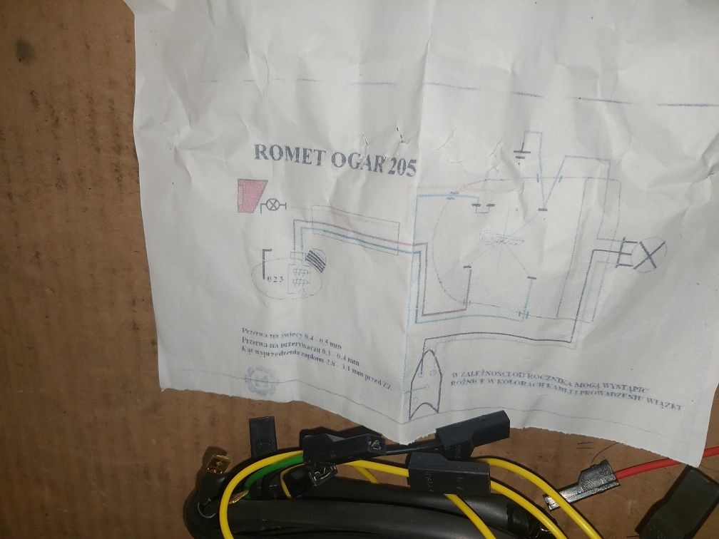 Nowa kpl instalacja elektryczna wiązka rama romet ogar 205+schemat pl