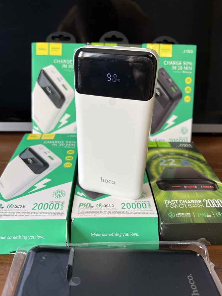 Павербанк Hoco J101A J201A 20000mAh швидка зарядка, з дісплеєм
