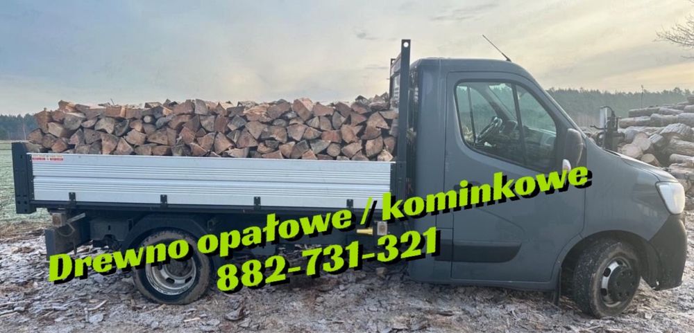 Drewno opałowe/kominkowe/pocięte/połupane/transport/opał/drzewo/tanio