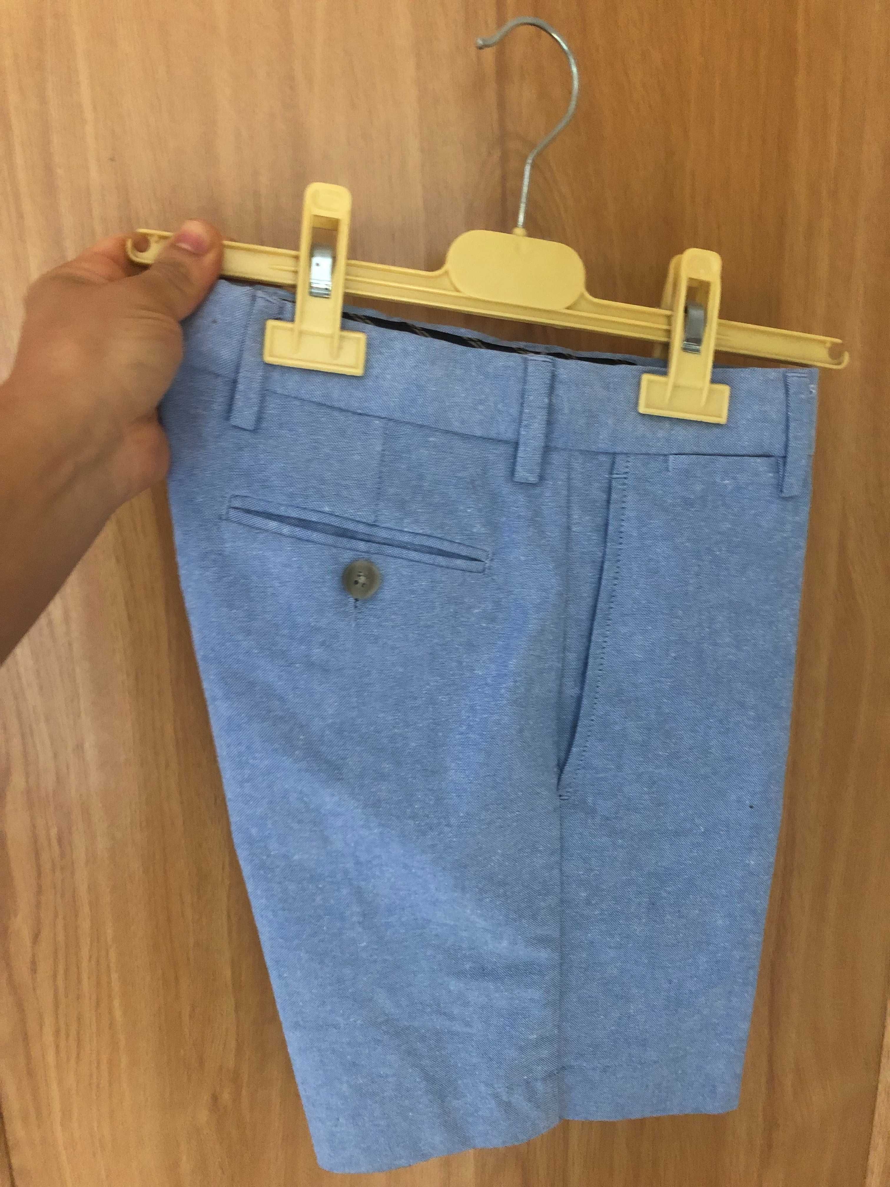 Calção azul céu / Bermudas 100% linho Coconut (TAM 8 anos) (menino)