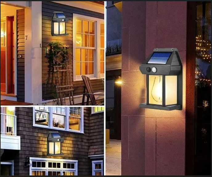 Lampka solarna - czujnik ruchu i zmierzchu - LED - dekoracja ogrodowa