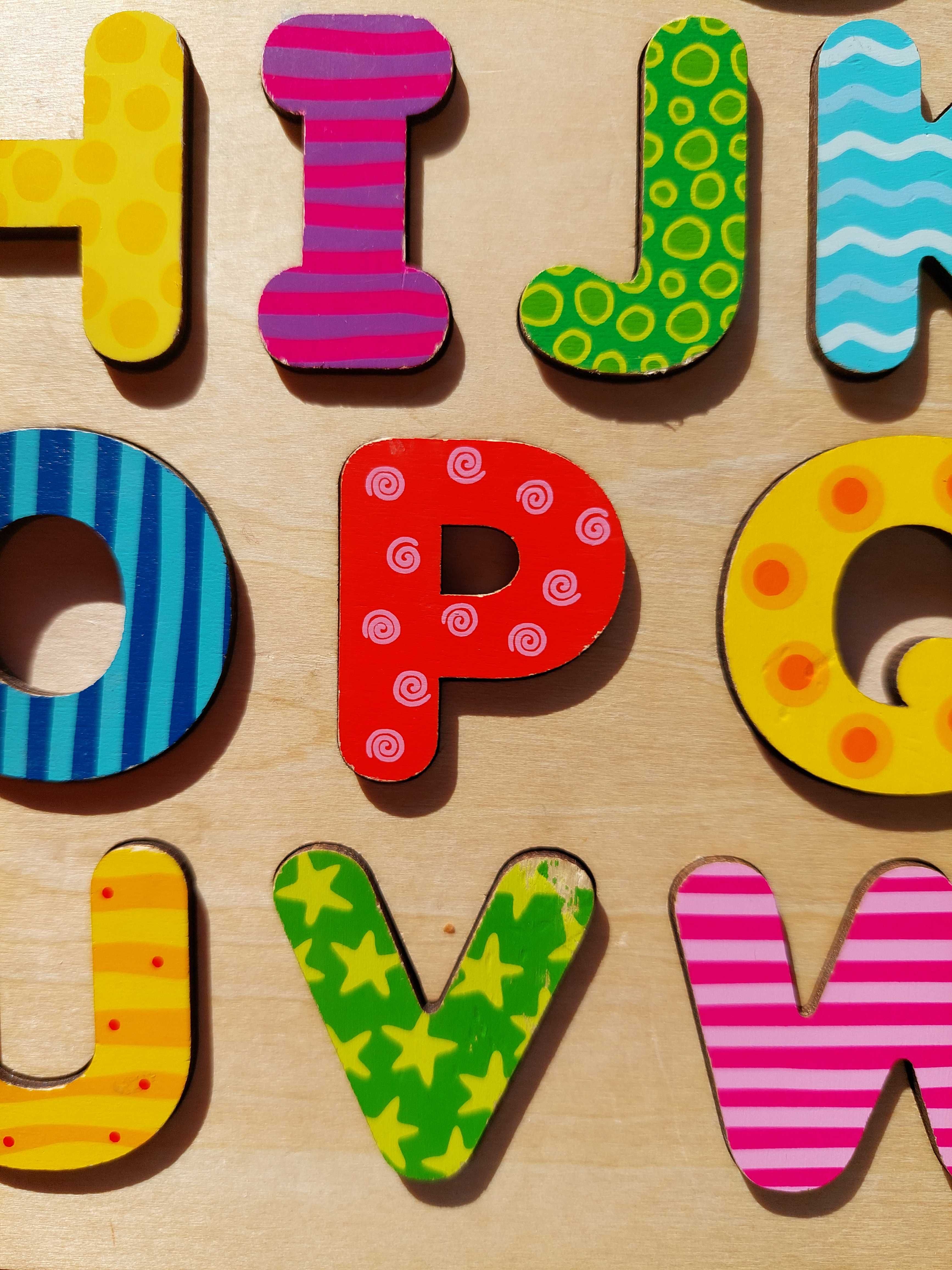 Goki układanka literki puzle drewniane i gra edukacyjna