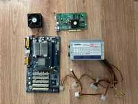 Retro komputer - Płyta główna, ram, karta graficzna radeon 20 lat