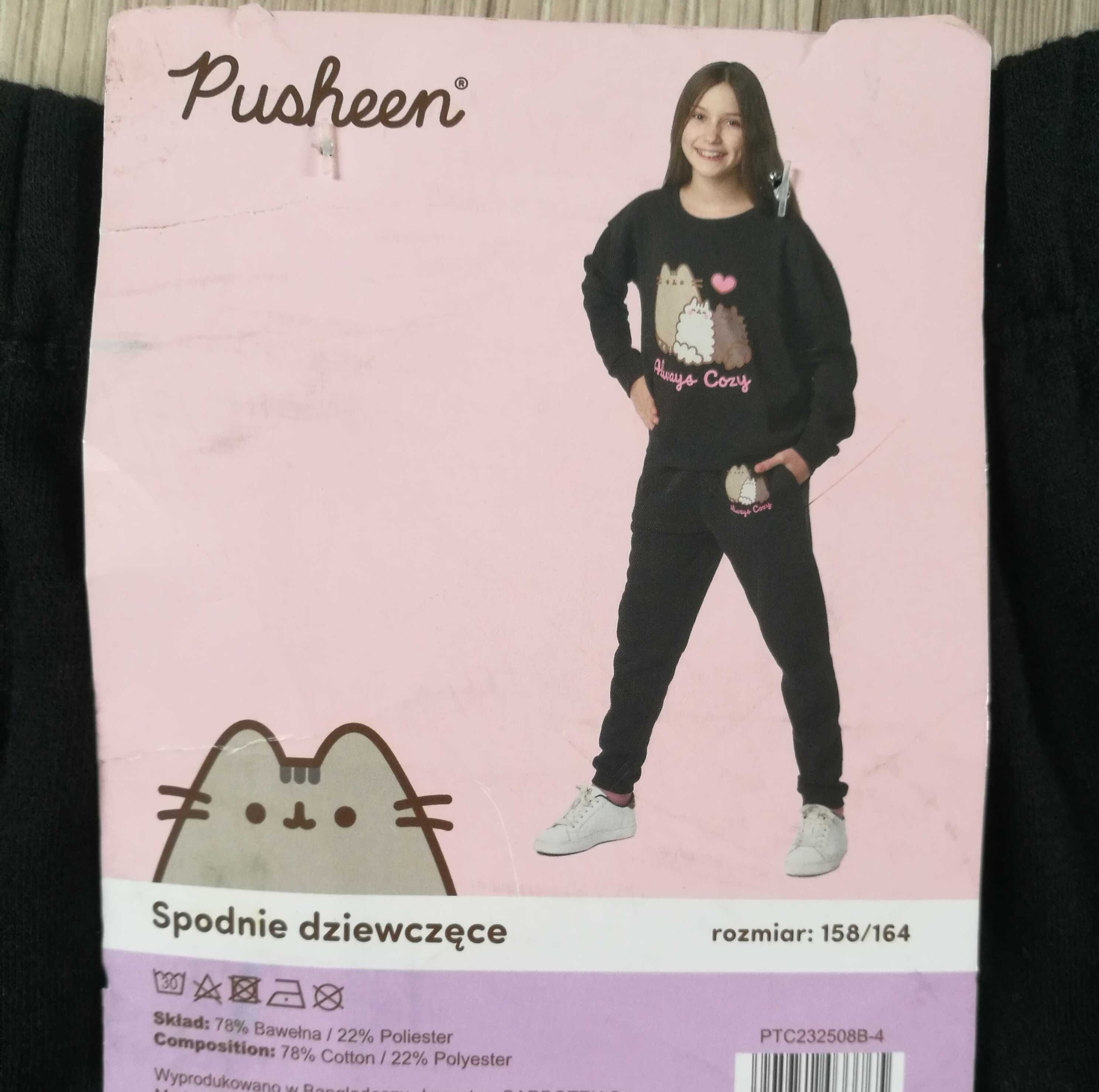 Nowe spodnie dresowe jogger PUSHEEN dziewczynka 158/164