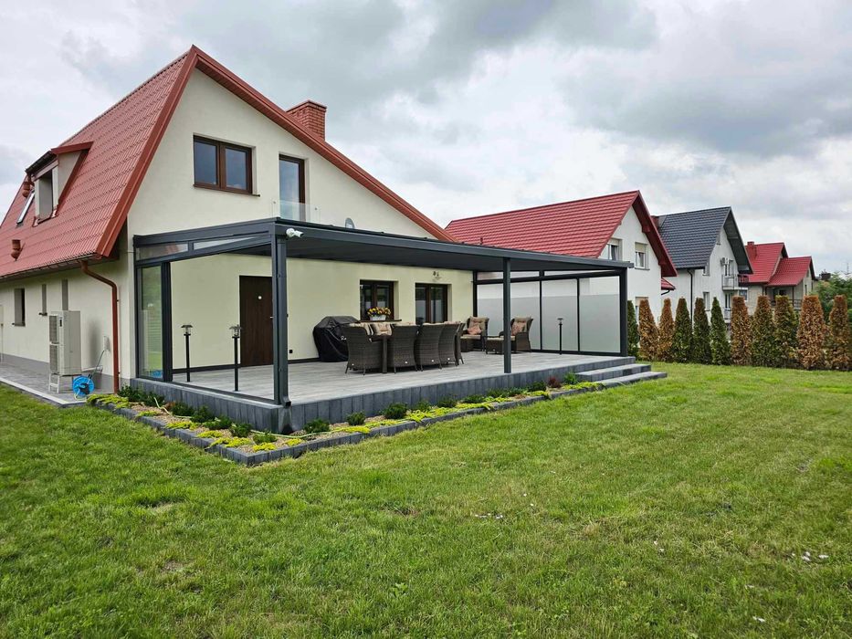 Szklane ściany przesuwne system ramowy przesuwny