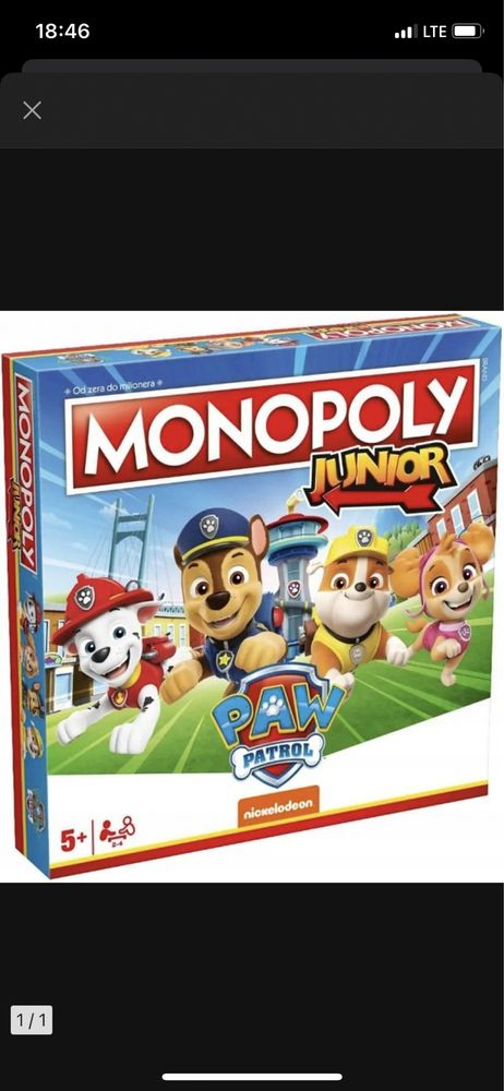 Monopoly Junior Psi Patrol rodzinna gra