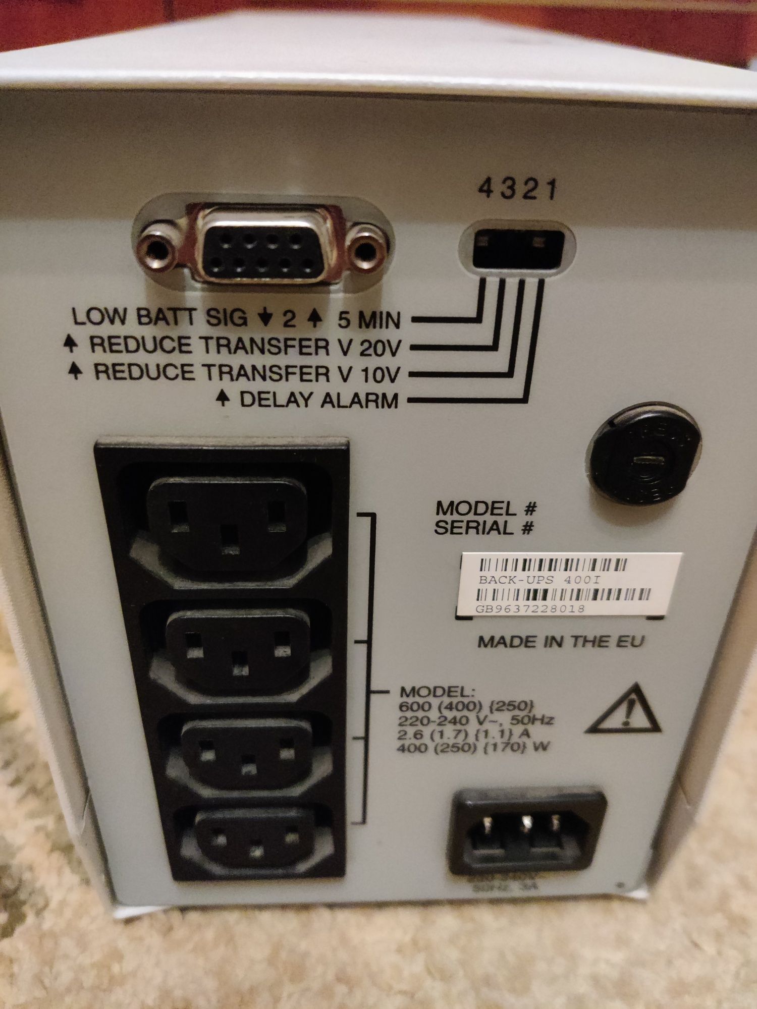 Джерело безперебійного живлення APC Back-UPS 400I,  без акумулятора