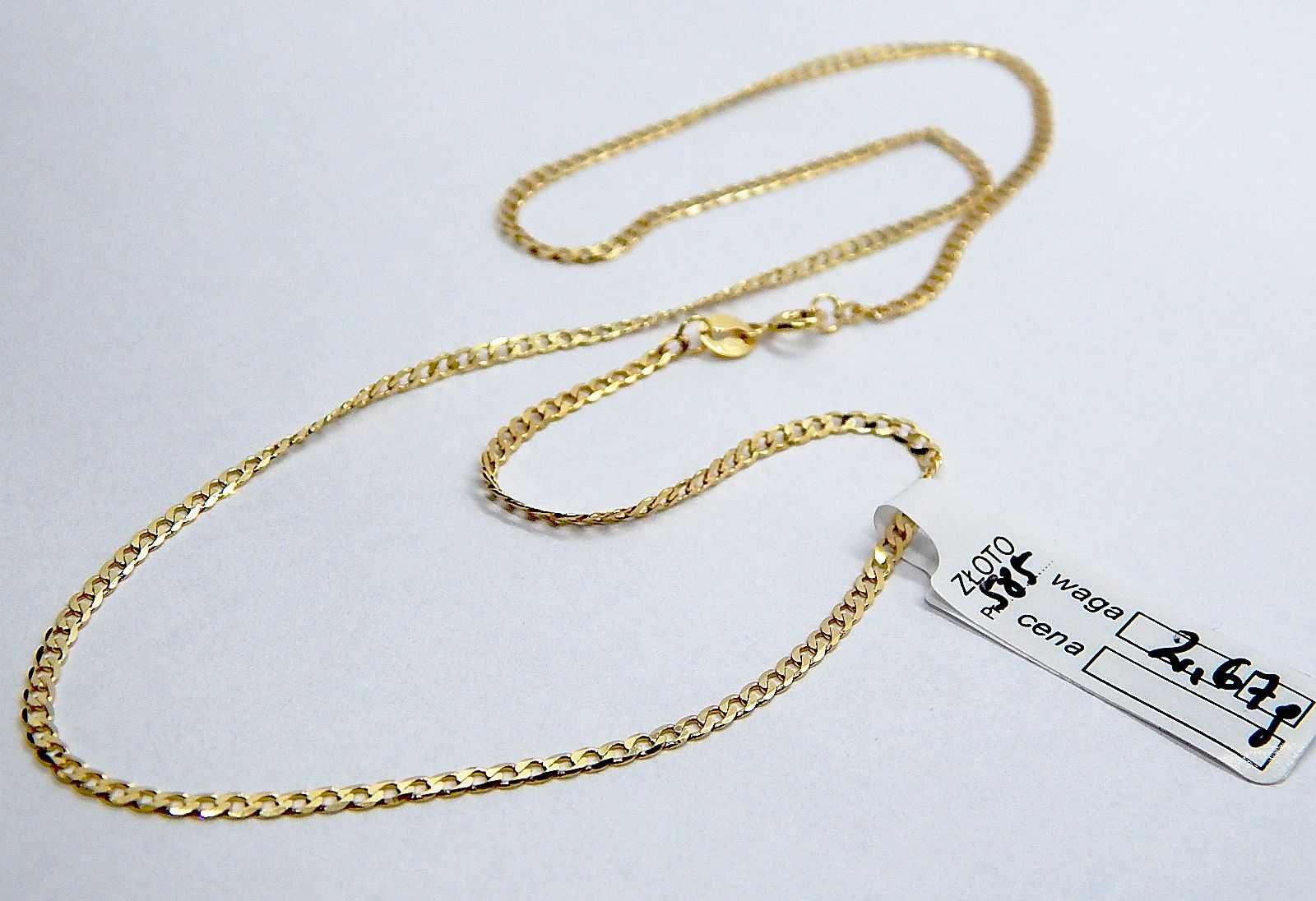Złoty łańcuszek splot Pancerka złoto pr. 585 długość 45 cm 2,67 g
