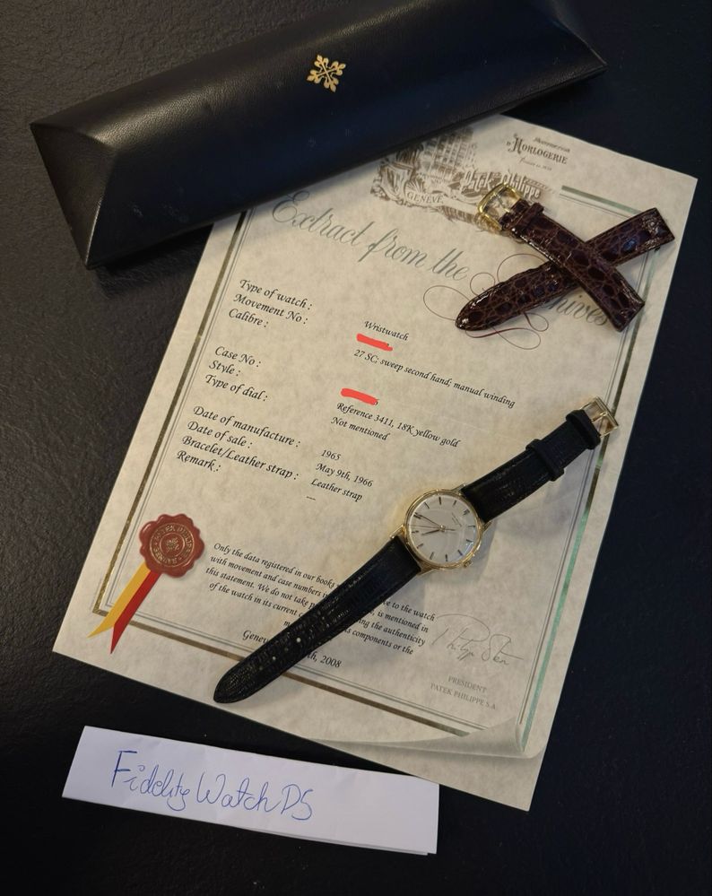 FVAT z dokumentami ZŁOTY 18K 750 Patek Philippe Calatrava ref.3411