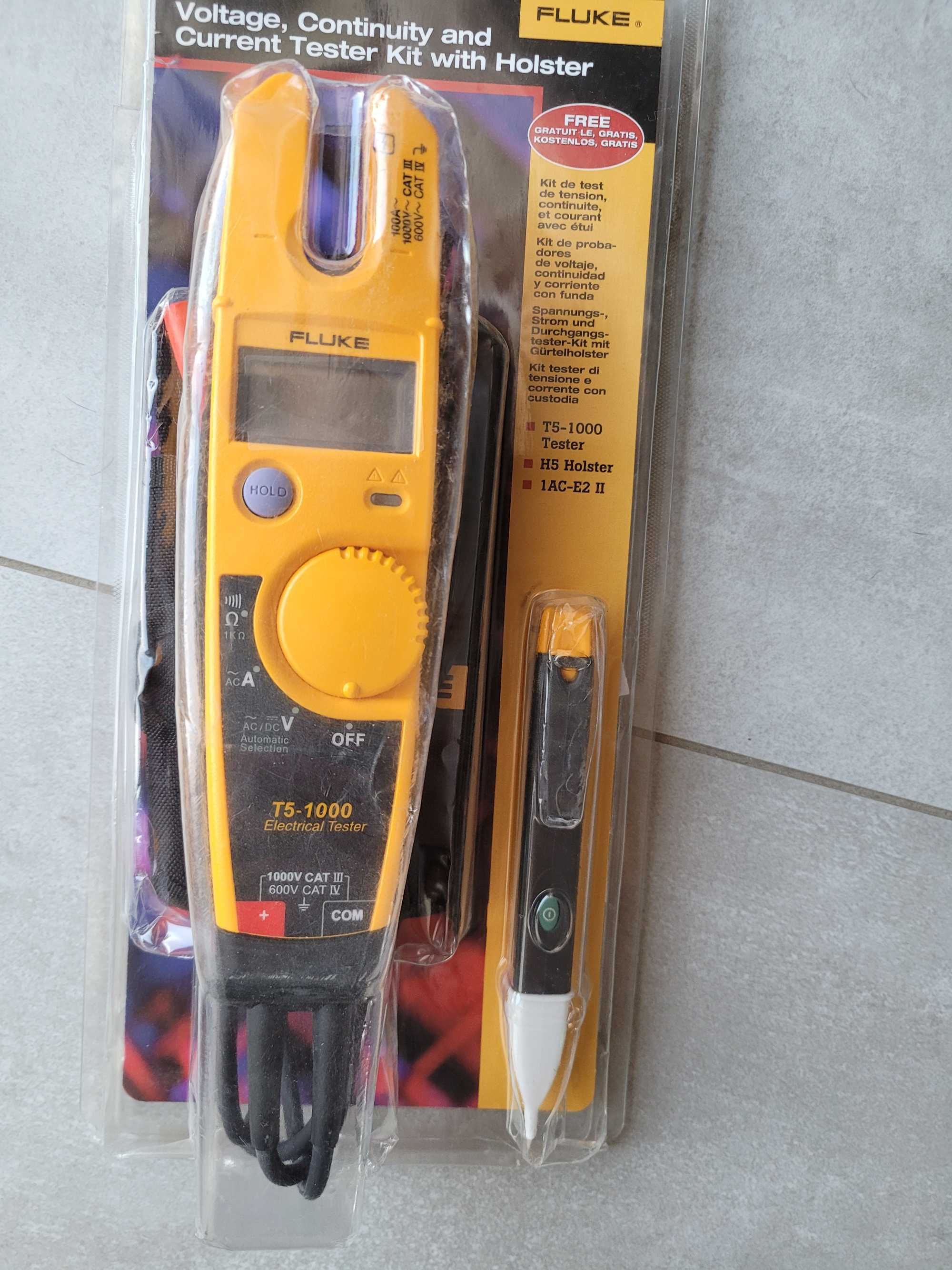 Tester elektryczny + próbnik napięć ( miernik) Fluke T5-H5-1AC ,zestaw