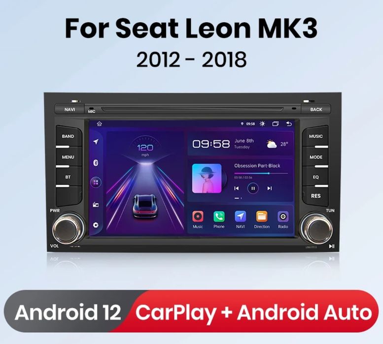 Rádio 7" android Seat Leon 2012-20 Mk3 CARPLAY WIFI GPS 2/32GB SELADO