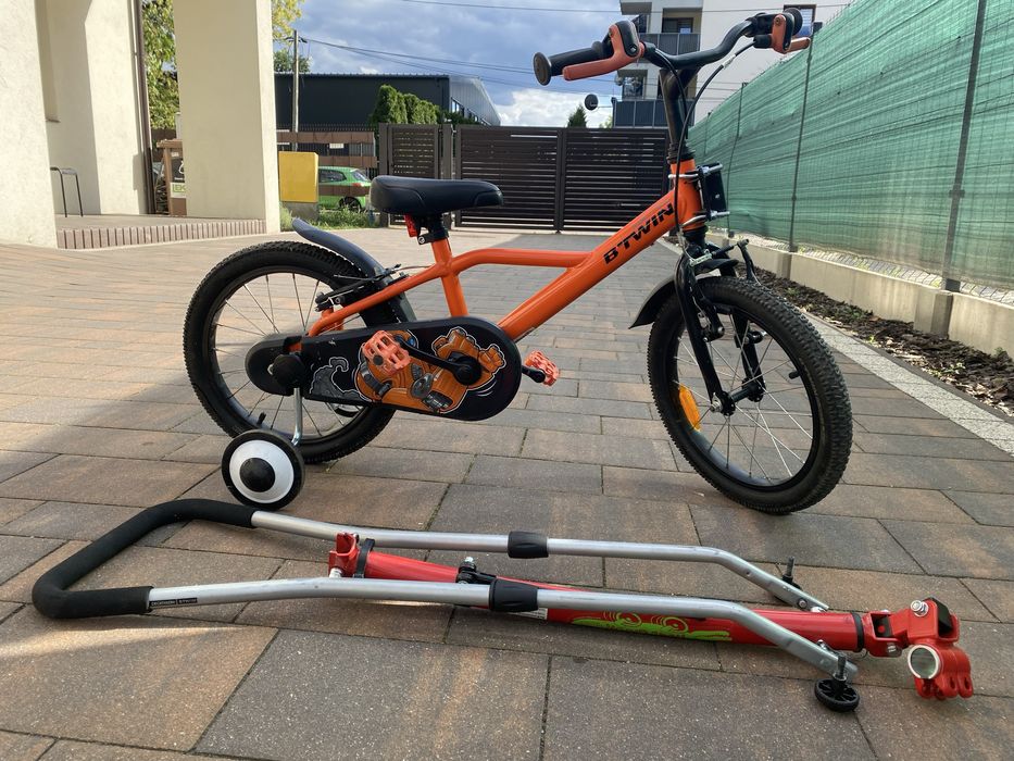 Rower Btwin Robot 500 - kółka boczne, hol rowerowy, uchwyt