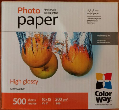 Фотобумага ColorWay 10×15 200g/m2 500л.