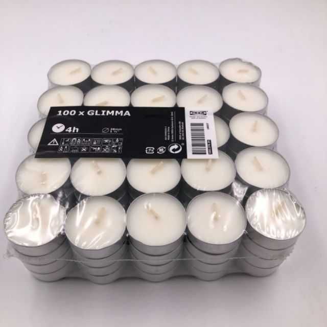 Свечи-таблетки 100 шт х 4 часа горения чайные плавающие свечки IKEA