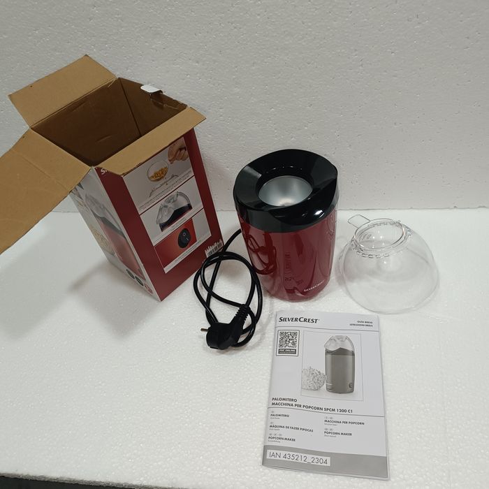 Máquina de Fazer Pipocas SilverCrest  SPCM 1200 C1 1200W na Caixa