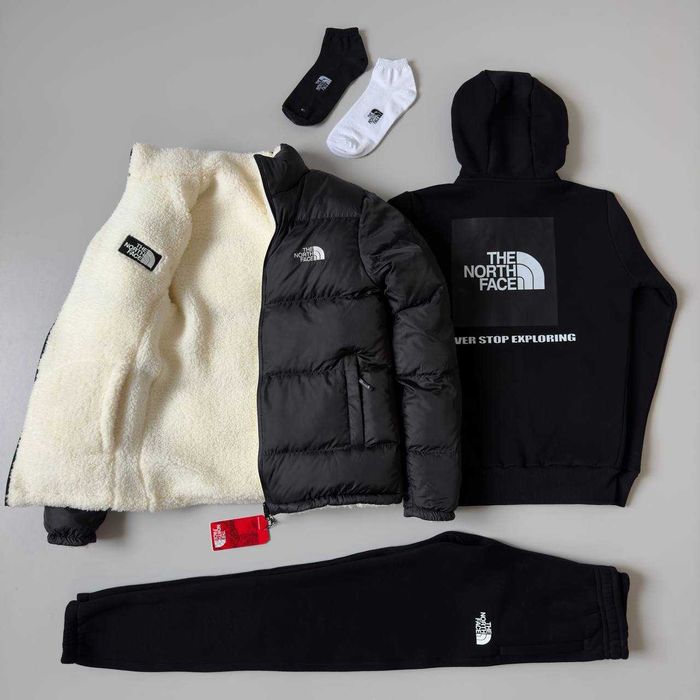 Чоловіча зимова двостороння куртка The North Face + спортивний костюм