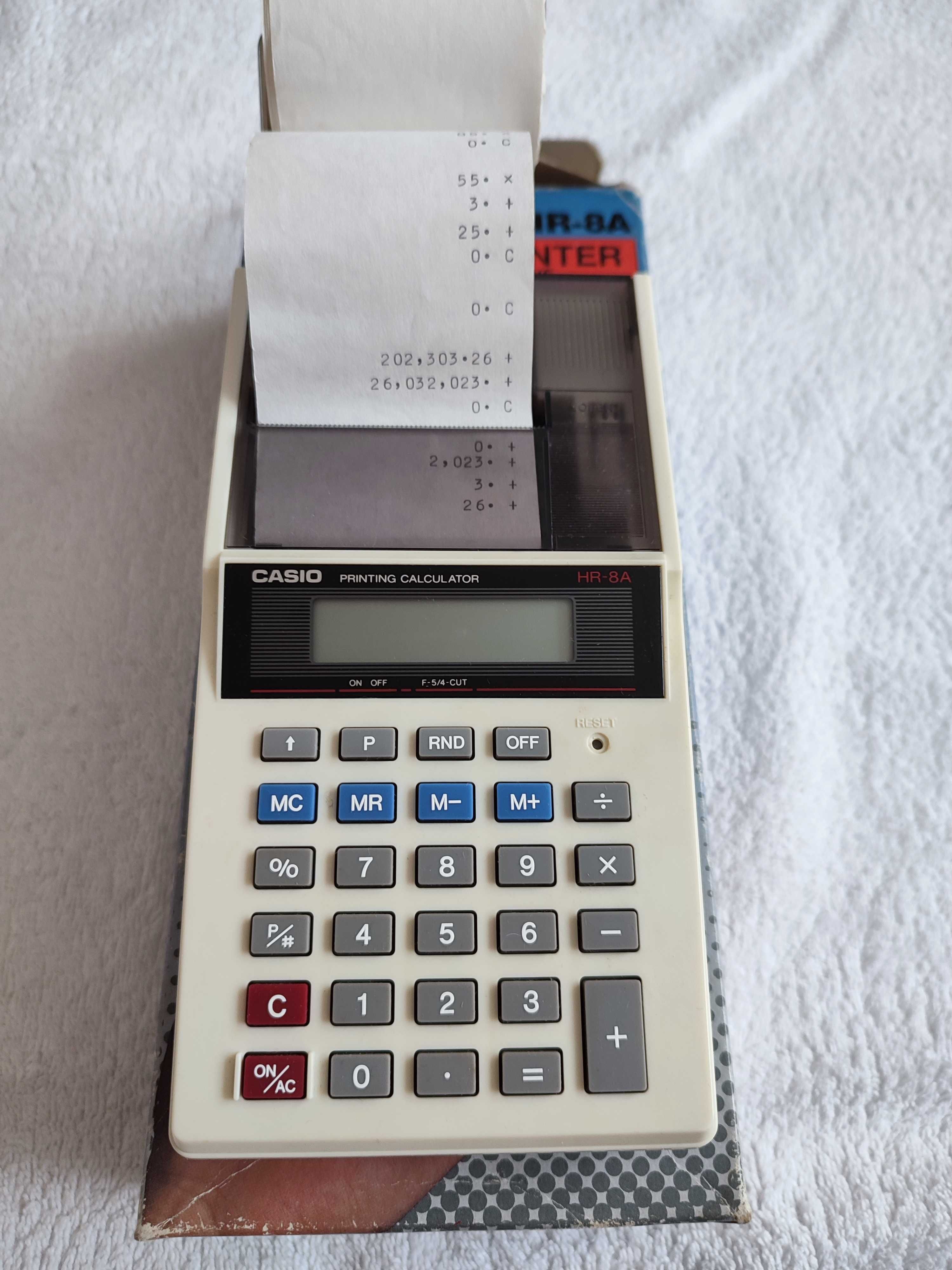 Kalkulator PRL z drukarką Casio HR-8A zabytkowy 1985 nowy na prezent