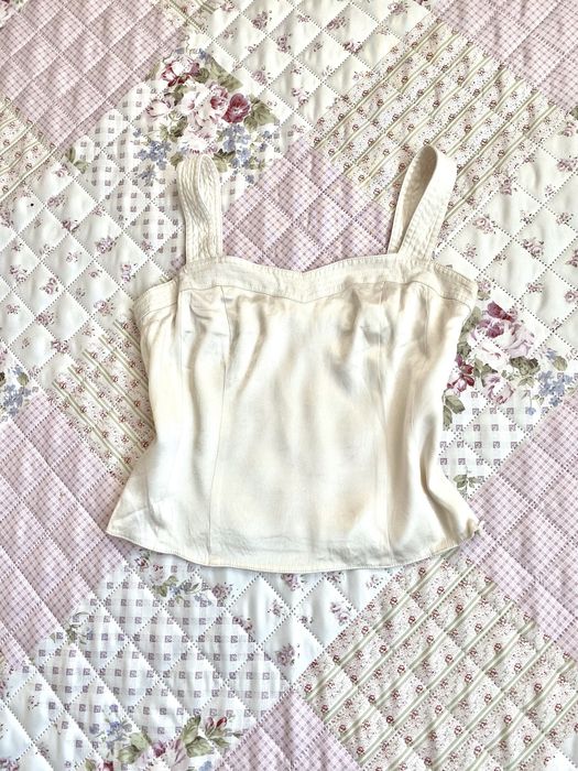 Biały top regulowane ramiączka M 38 ashley brooke basic coquette