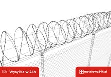 Zasieki concertina drut ostrzowy żyletkowy 450 mm agresywna zapora