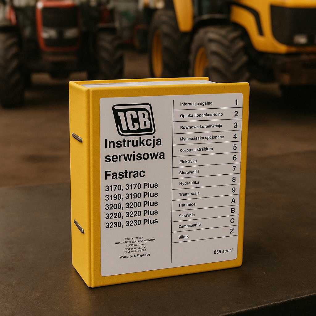 JCB Fastrac 3170,3190, 3200, 3220, 3230 instrukcja napraw,SERWISOWA PL