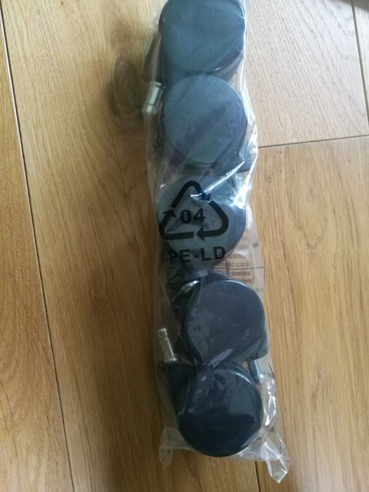 Kółka 60 mm, trzpień 11 mm, wys. trzp. 24 mm, miękkie tworzywo, 5 szt