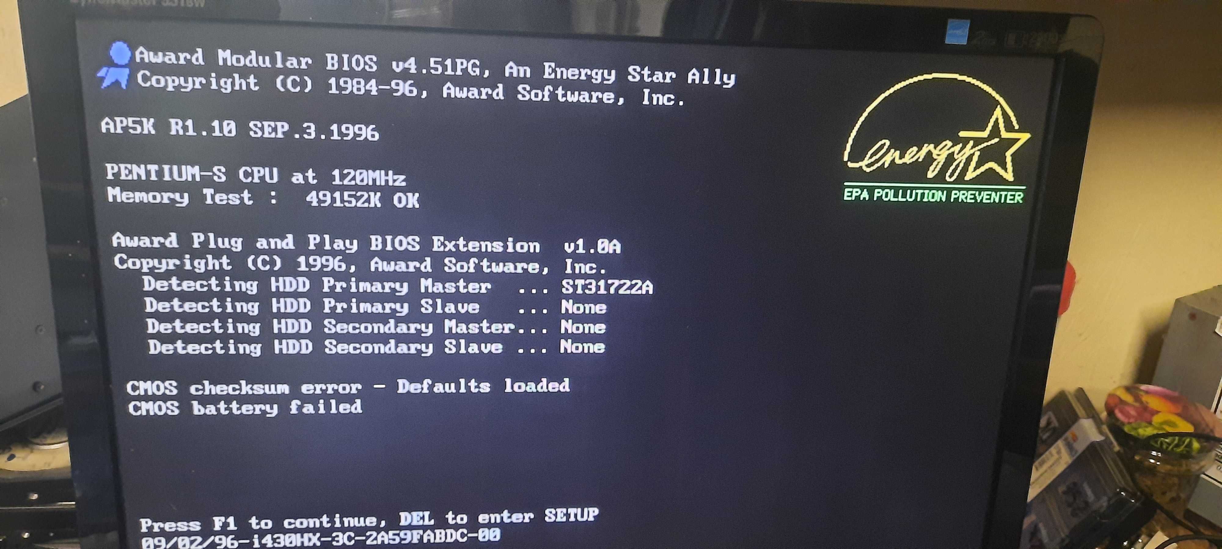 RETRO AOpen AP5K Socket 7 Pentium 120MHz 48MB EDO S3 Virge HDD 1,7GB