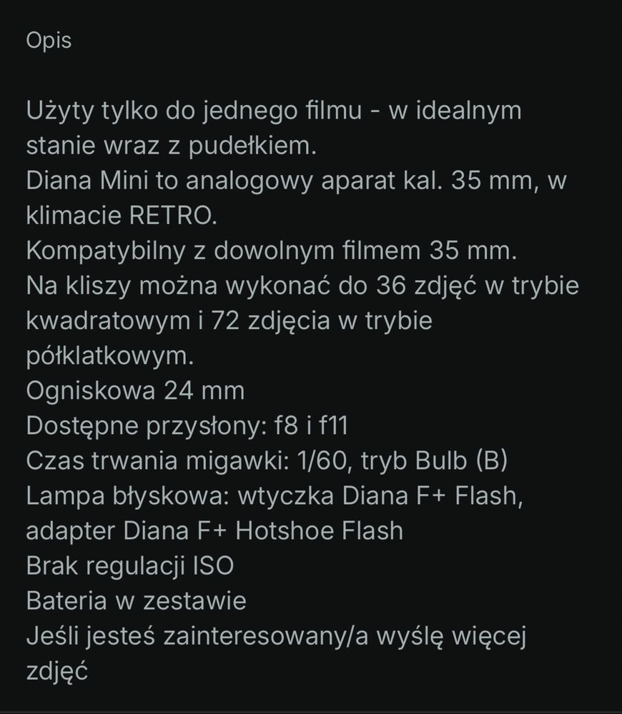 Analog Diana Mini z lampą blyskową Picnic Edition