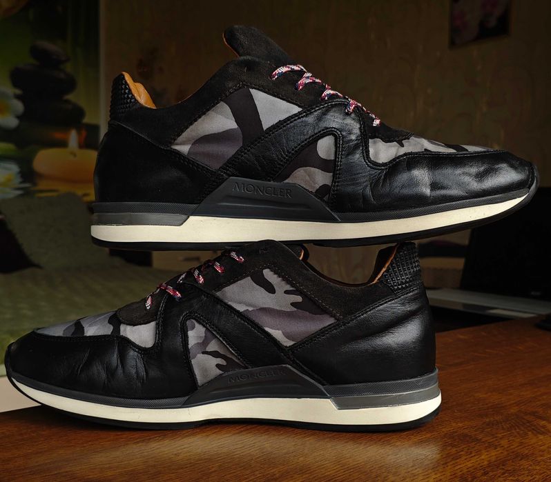Moncler Fabien "Gucci" Black Leather Sneakers 44 размер 28 см