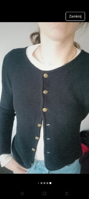 Żakiet kardigan sweter gruby splot wełna