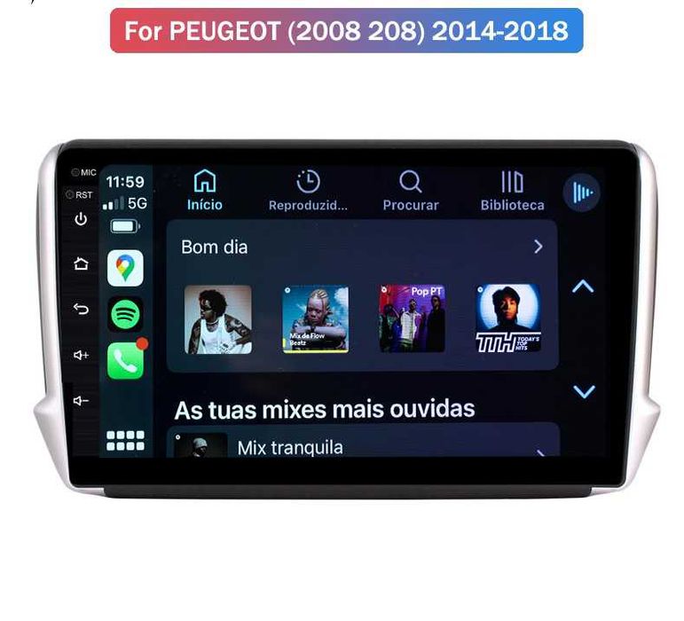 AutoRadio Para Peugeot 208/2008 Android 13 -2G+16/32Gb+Câmera/GPS_ Wif