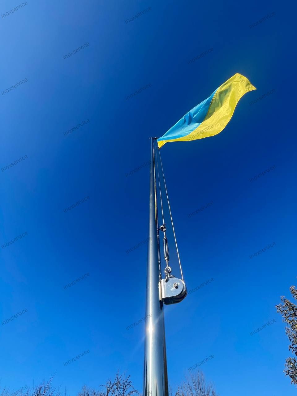 Флагшток 3.18 м з нержавійки из нержавеющей стали