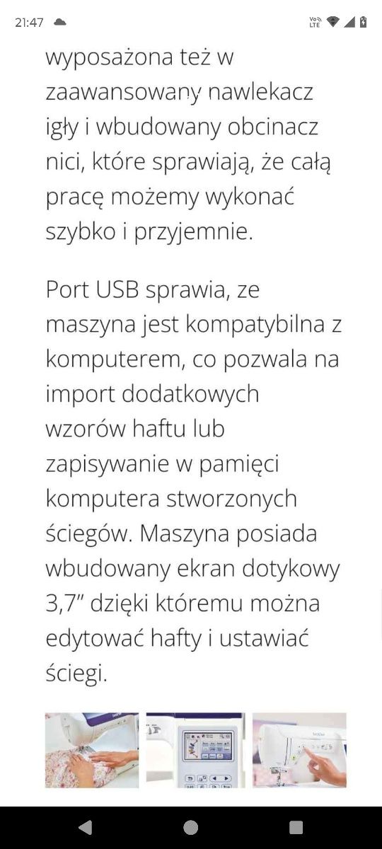 Maszyno hafciarka Brother f 480
