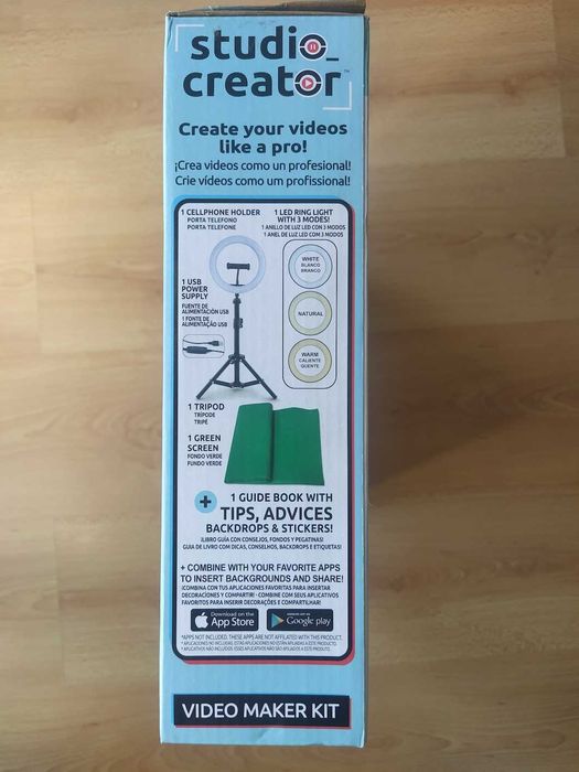 Kit com acessórios para gravação de vídeos caseiros