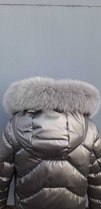 Новинка зимний пуховик  с натуральной опушкой 122-158 см