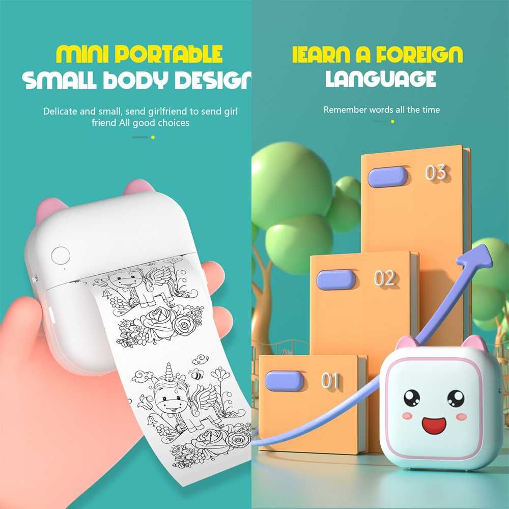 НОВЫЙ Портативный Принтер JETIX Mini C26 для фотографий и текста