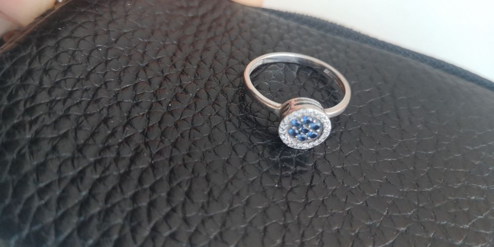 Кільце срібло сапфір 17.5 розмір