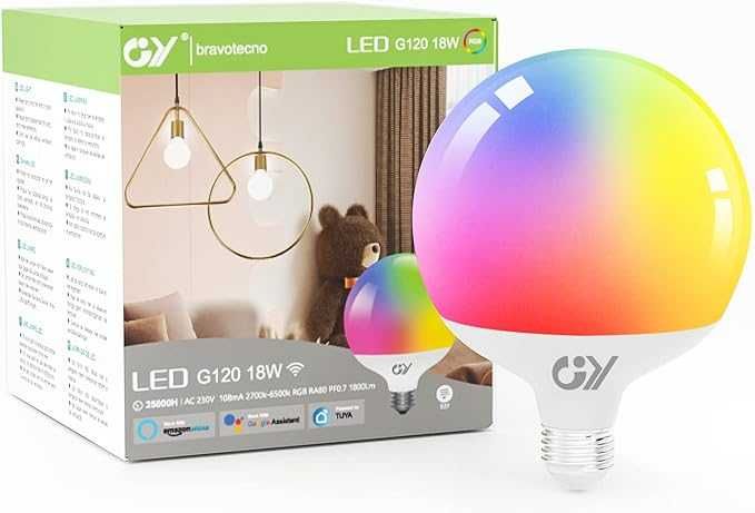 GY Inteligentna żarówka LED E27,WiFi G120,18W,1800lm,Wi-Fi