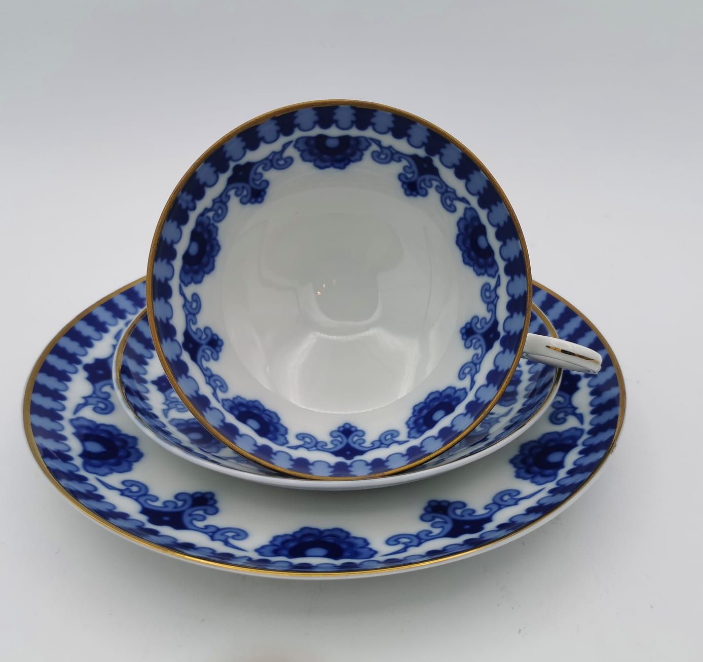 Porcelana Wallendorf TRIO ECHT KOBALT Porcelana Kobaltowa
