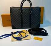 Męska torba aktówka teczka na laptop Louis Vuitton, skóra nowa