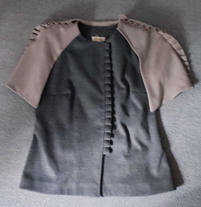 Bolerko damskie narzutka ozdobne marszczenie eleganckie