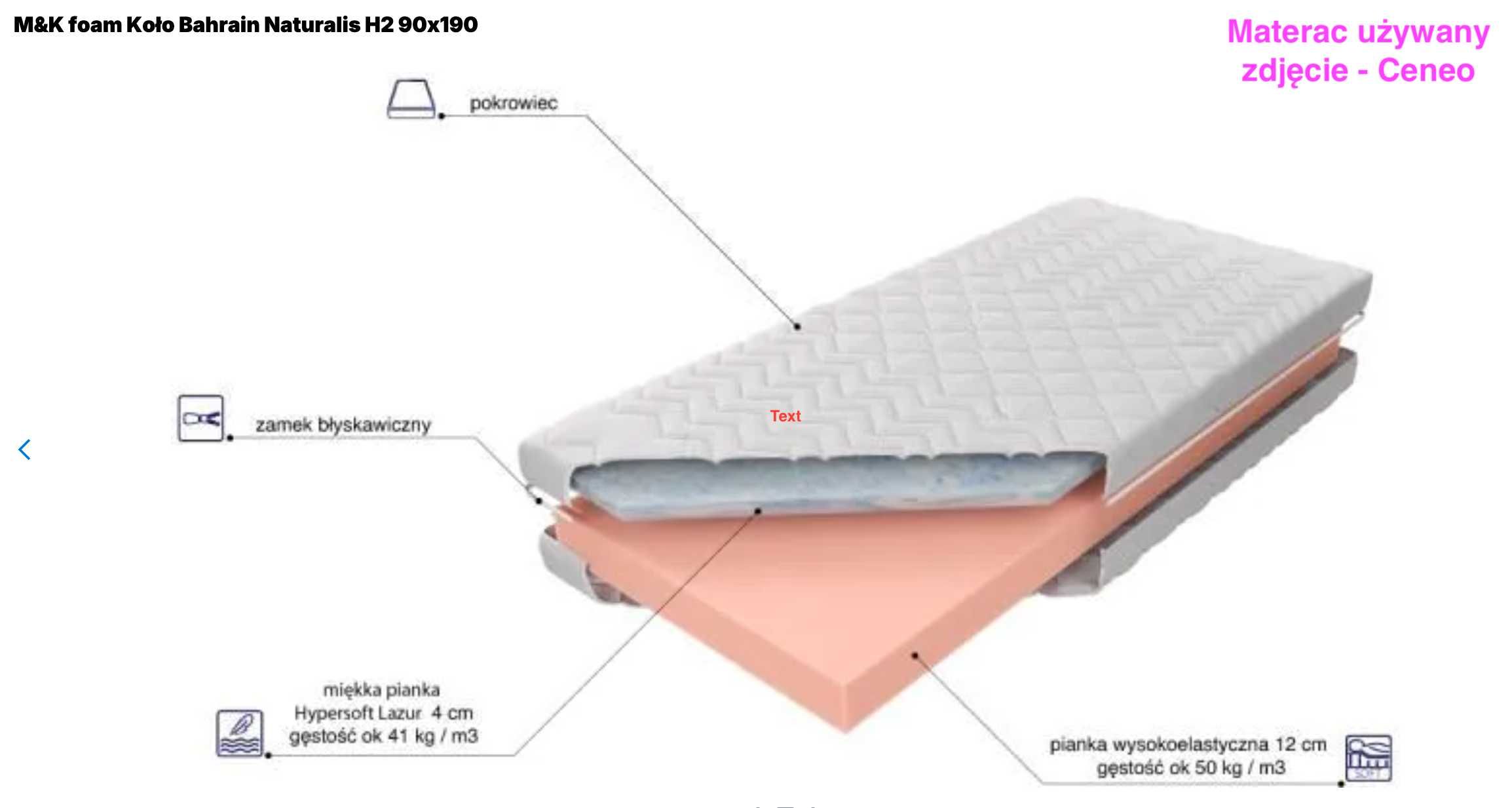 Materac MKFOAMKOŁO Bahrain-Naturalis 90x190