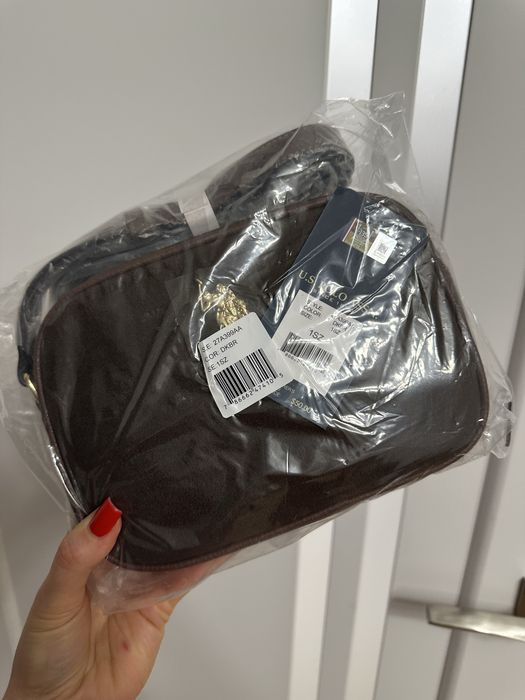 Жіноча сумка кросбоді чорна довга прямокутна us polo assn оригінал