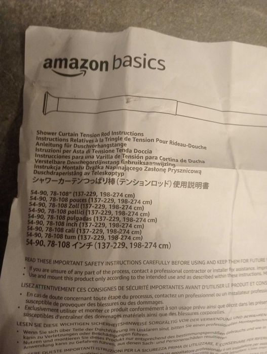 Drążek zasłony prysznicowej 127-250cm nowy czarny